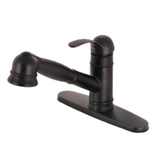 Kingston Brass Gourmetier GSC7575WEL Eden Single Handle Pull-Out Kitchen Faucet, Oil Rubbed Bronze