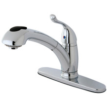 Kingston Brass KB5701YL Yosemite Single Handle Pull-Out Kitchen Faucet, Polished Chrome