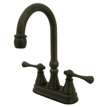 Kingston Brass KS2495BL Two Handle Bar Faucet, Oil Rubbed Bronze