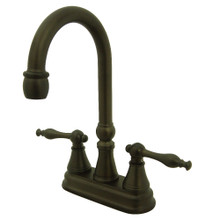 Kingston Brass KS2495NL Two Handle Bar Faucet, Oil Rubbed Bronze