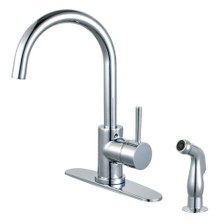 Kingston Brass LS8571DLSP Concord Single Handle Kitchen Faucet with Side Sprayer, Polished Chrome