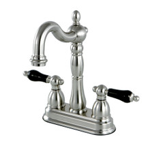 Kingston Brass KB1498PKL Duchess Two-Handle Bar Faucet, Brushed Nickel