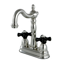 Kingston Brass KB1498PKX Duchess Two-Handle Bar Faucet, Brushed Nickel