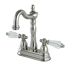 Kingston Brass KB1498WLL Wilshire Two-Handle Bar Faucet, Brushed Nickel