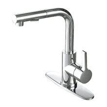 Kingston Brass Gourmetier LS2711CTL Continental Single Handle Kitchen Faucet with Pull-Out Sprayer, Polished Chrome