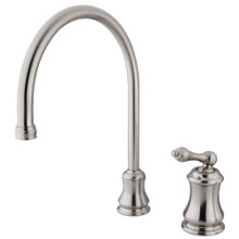 Kingston Brass KS3818ALLS Single Handle Kitchen Faucet with Two Holes, Brushed Nickel