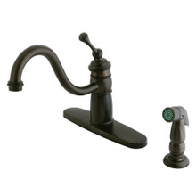 Kingston Brass KB1575BLSP Victoran Mono Deck Mount Kitchen Faucet, Oil Rubbed Bronze