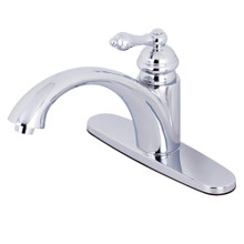Kingston Brass KS6571ALLS Single Handle Kitchen Faucet with Side Spray, Polished Chrome