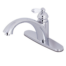 Kingston Brass KS6571PLLS Single Handle Kitchen Faucet with Side Spray, Polished Chrome
