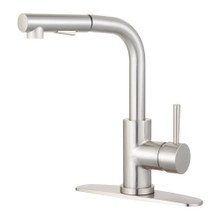 Kingston Brass Gourmetier LS2718DL Concord Single Handle Pull-Out Kitchen Faucet, Brushed Nickel