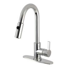 Kingston Brass Gourmetier LS8781CTL Continental Single Handle Pull-Down Kitchen Faucet, Polished Chrome