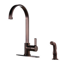 Kingston Brass Gourmetier LS8715CTLSP Continental Single Handle Kitchen Faucet with Side Sprayer, Oil Rubbed Bronze