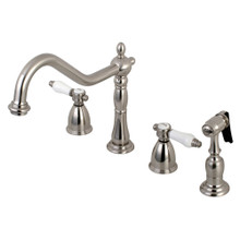 Kingston Brass KB1798BPLBS Bel-Air Widespread Kitchen Faucet, Brushed Nickel