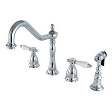 Kingston Brass KS1791BPLBS Widespread Kitchen Faucet, Polished Chrome