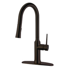 Kingston Brass Gourmetier LS2725NYL New York Single Handle Pull-Down Kitchen Faucet, Oil Rubbed Bronze