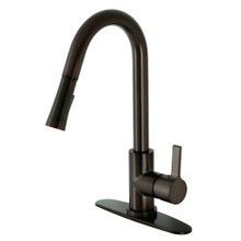 Kingston Brass Gourmetier LS8685CTL Continental Single Handle Pull-Down Kitchen Faucet, Oil Rubbed Bronze