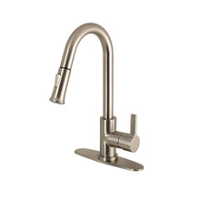 Kingston Brass Gourmetier LS8688CTL Continental Single Handle Pull-Down Kitchen Faucet, Brushed Nickel