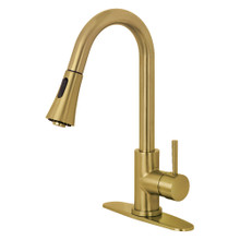 Kingston Brass Gourmetier LS8723DL Concord Single Handle Pull-Down Kitchen Faucet, Brushed Brass