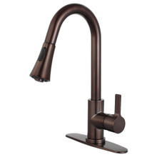 Kingston Brass Gourmetier LS8725CTL Continental Single Handle Pull-Down Kitchen Faucet, Oil Rubbed Bronze
