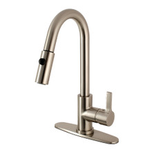 Kingston Brass Gourmetier LS8788CTL Continental Single Handle Pull-Down Kitchen Faucet, Brushed Nickel