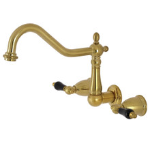 Kingston Brass KS1287PKL Duchess Wall Mount Kitchen Faucet, Brushed Brass