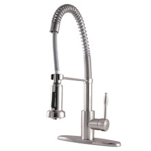 Kingston Brass Gourmetier GSY8888NKL Nustudio Single Handle Pre-Rinse Kitchen Faucet, Brushed Nickel