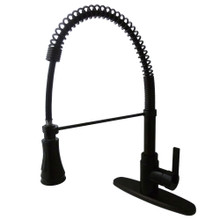 Kingston Brass Gourmetier GSY8875CTL Continental Single Handle Pre-Rinse Kitchen Faucet, Oil Rubbed Bronze