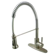 Kingston Brass Gourmetier GSY8888DL Concord Single Handle Pre-Rinse Kitchen Faucet, Brushed Nickel