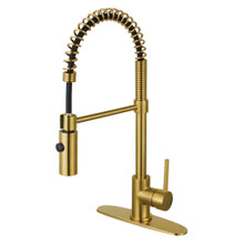 Kingston Brass Gourmetier LS8773DL Concord Single Handle Pre-Rinse Kitchen Faucet, Brushed Brass