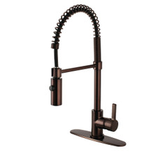 Kingston Brass Gourmetier LS8775CTL Continental Single Handle Pre-Rinse Kitchen Faucet, Oil Rubbed Bronze