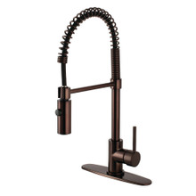 Kingston Brass Gourmetier LS8775DL Concord Single Handle Pre-Rinse Kitchen Faucet, Oil Rubbed Bronze
