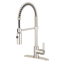 Kingston Brass Gourmetier LS8778CTL Continental Single Handle Pre-Rinse Kitchen Faucet, Brushed Nickel