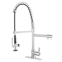 Kingston Brass Gourmetier LS8501CTL Continental Single Handle Pre-Rinse Kitchen Faucet, Polished Chrome