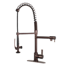 Kingston Brass Gourmetier LS8505CTL Continental Single Handle Pre-Rinse Kitchen Faucet, Oil Rubbed Bronze