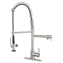 Kingston Brass Gourmetier LS8508CTL Continental Single Handle Pre-Rinse Kitchen Faucet, Brushed Nickel