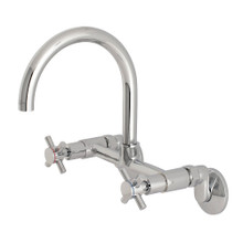 Kingston Brass  Concord 8-Inch Adjustable Center Wall Mount Kitchen Faucet, Polished Chrome