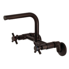 Kingston Brass  Concord 8-Inch Adjustable Center Wall Mount Kitchen Faucet, Oil Rubbed Bronze
