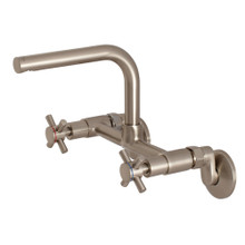 Kingston Brass  Concord 8-Inch Adjustable Center Wall Mount Kitchen Faucet, Brushed Nickel