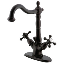 Kingston Brass  KS1435BX Vintage Two Handle Bathroom Faucet with Brass Pop-Up and Cover Plate, Oil Rubbed Bronze