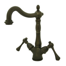 Kingston Brass  KS1495BL Two Handle Single Hole Vessel Sink Faucet, Oil Rubbed Bronze