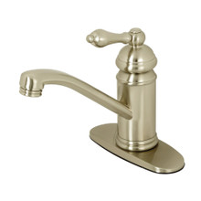 Kingston Brass  KS3408AL Vintage Single Handle Bathroom Faucet with Push Pop-Up, Brushed Nickel