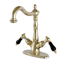 Kingston Brass  KS1492PKL Duchess Two Handle Single Hole Vessel Sink Faucet, Polished Brass