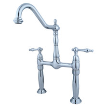 Kingston Brass  KS1071NL Two Handle Widespread Vessel Sink Faucet, Polished Chrome