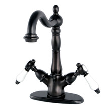 Kingston Brass  KS1435BPL Bel-Air Two Handle Bathroom Faucet with Brass Pop-Up and Cover Plate, Oil Rubbed Bronze