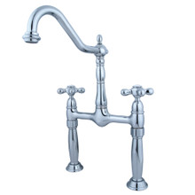 Kingston Brass  KS1071AX Two Handle Widespread Vessel Sink Faucet, Polished Chrome