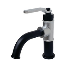 Kingston Brass  KS2821KL Whitaker Single Handle Bathroom Faucet with Push Pop-Up, Matte Black/Polished Chrome