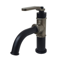 Kingston Brass  KS2824KL Whitaker Single Handle Bathroom Faucet with Push Pop-Up, Matte Black/Black Stainless