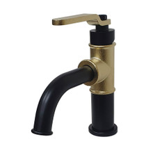 Kingston Brass  KS2822KL Whitaker Single Handle Bathroom Faucet with Push Pop-Up, Matte Black/Polished Brass
