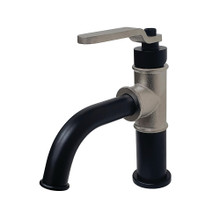 Kingston Brass  KS2828KL Whitaker Single Handle Bathroom Faucet with Push Pop-Up, Matte Black/Brushed Nickel