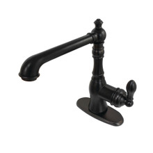 Kingston Brass Fauceture   FSY7205ACL American Classic Single Handle Bathroom Faucet with Push Pop-Up and Cover Plate, Oil Rubbed Bronze